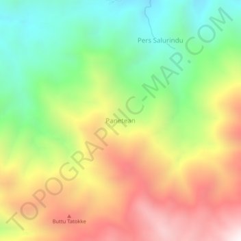 Panetean topographic map, elevation, terrain