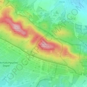 Hermannsberg topographic map, elevation, terrain