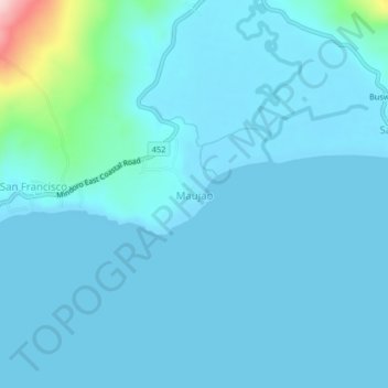 Maujao topographic map, elevation, terrain
