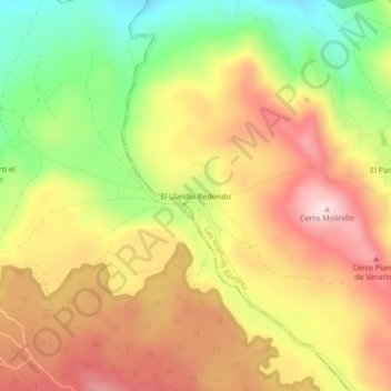 El Llanillo Redondo topographic map, elevation, terrain