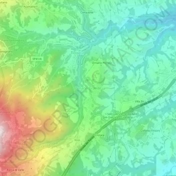 Ornano Grande topographic map, elevation, terrain
