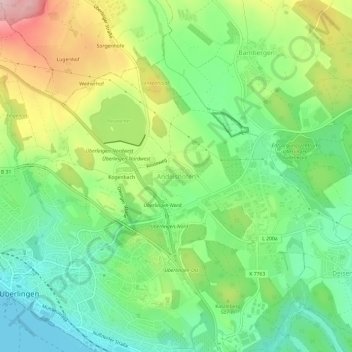 Andelshofen topographic map, elevation, terrain