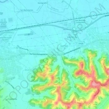 Catena topographic map, elevation, terrain