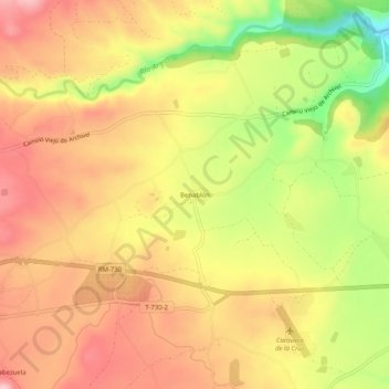 Benablón topographic map, elevation, terrain