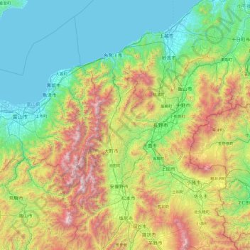 Kamiminotchi County topographic map, elevation, terrain