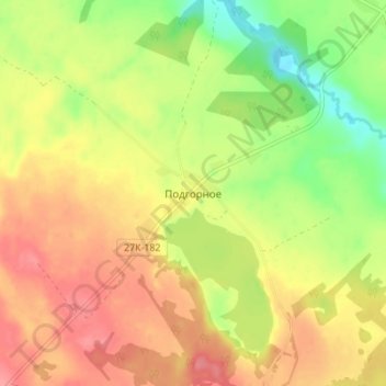 Podgornoye topographic map, elevation, terrain