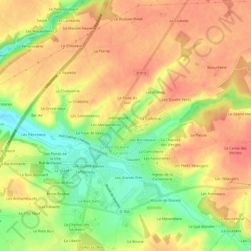 Le Sabot Rouge topographic map, elevation, terrain