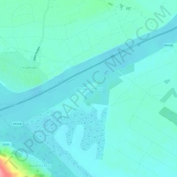 Ostrovu Corbului topographic map, elevation, terrain
