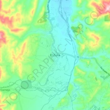 El Zulia topographic map, elevation, terrain