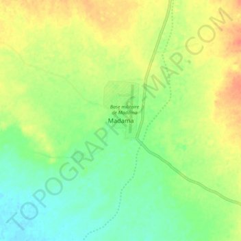 Madama topographic map, elevation, terrain