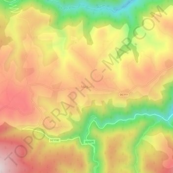 Măguri topographic map, elevation, terrain