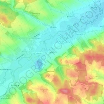 Engkofen topographic map, elevation, terrain