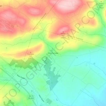 Oley Furnace topographic map, elevation, terrain