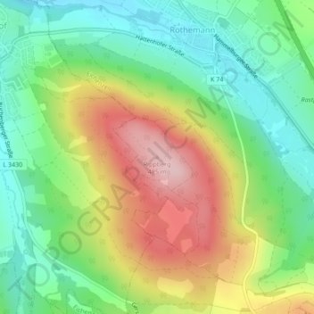 Rippberg topographic map, elevation, terrain