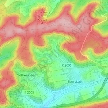 Lennach topographic map, elevation, terrain