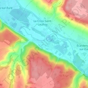 Crèvecœur topographic map, elevation, terrain