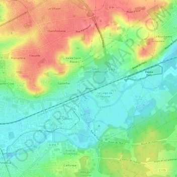 Bener topographic map, elevation, terrain