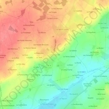 Saint-Aaron topographic map, elevation, terrain