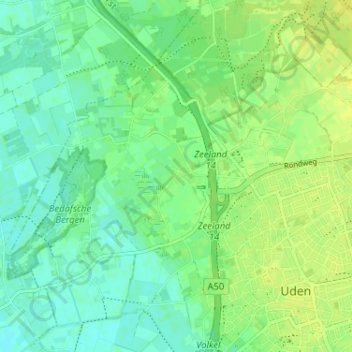 Loo topographic map, elevation, terrain