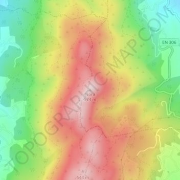 Nora topographic map, elevation, terrain