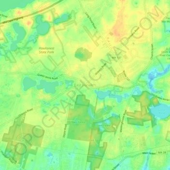East Harwich topographic map, elevation, terrain