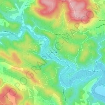 Les Mauniers topographic map, elevation, terrain