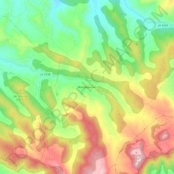 Montblanquet topographic map, elevation, terrain