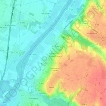 Le Pavillon topographic map, elevation, terrain