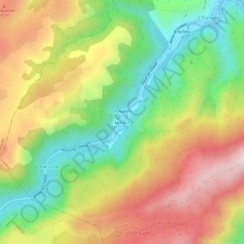 Le Claux topographic map, elevation, terrain