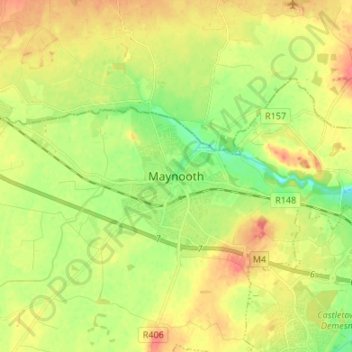 Maynooth topographic map, elevation, terrain