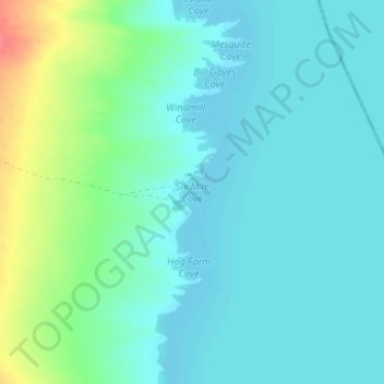 Six Mile Cove topographic map, elevation, terrain