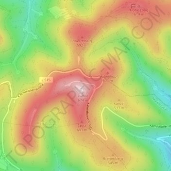 Haardt topographic map, elevation, terrain
