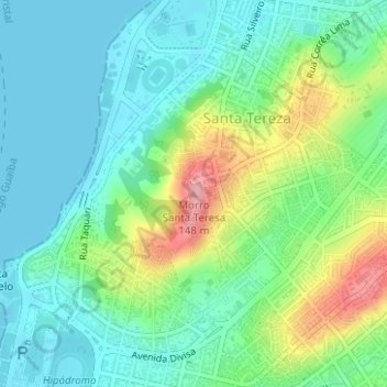 Morro Santa Teresa topographic map, elevation, terrain