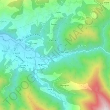 Randille topographic map, elevation, terrain