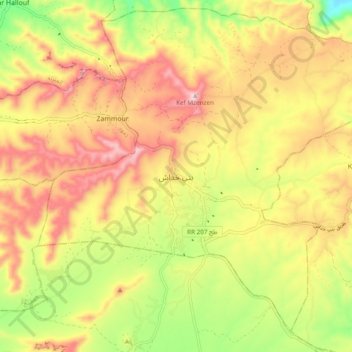 Beni Khedache topographic map, elevation, terrain