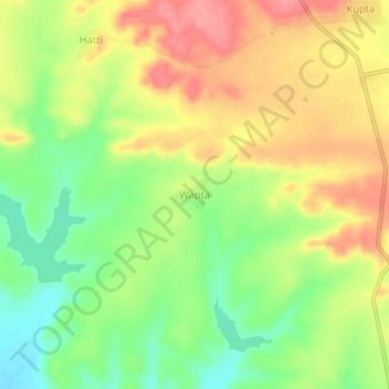 Wapta topographic map, elevation, terrain