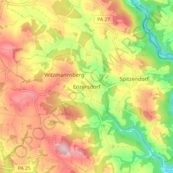 Enzersdorf topographic map, elevation, terrain