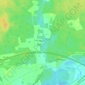 La Corneuse topographic map, elevation, terrain