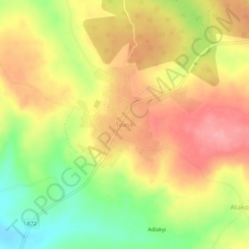 Tease topographic map, elevation, terrain