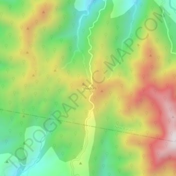 Shadol topographic map, elevation, terrain