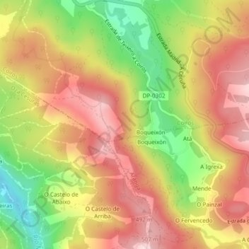 Comunal topographic map, elevation, terrain