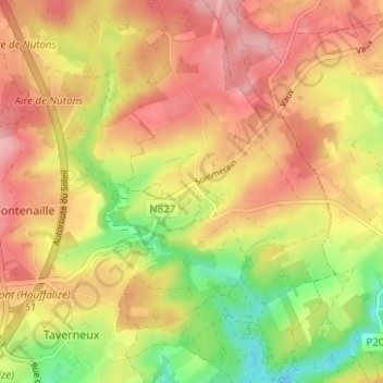 Sommerain topographic map, elevation, terrain