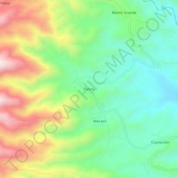 Tlalchy topographic map, elevation, terrain