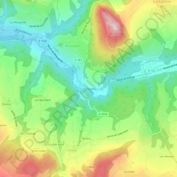 Serrasson topographic map, elevation, terrain