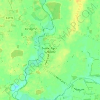 Sutton Upon Derwent topographic map, elevation, terrain
