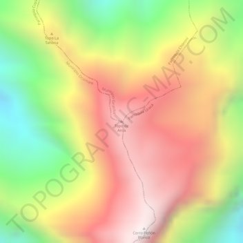 Topo de Aroa topographic map, elevation, terrain