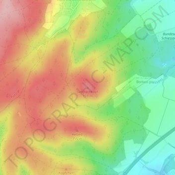 Jungfernkopf topographic map, elevation, terrain