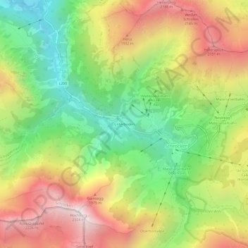 Unterboden topographic map, elevation, terrain