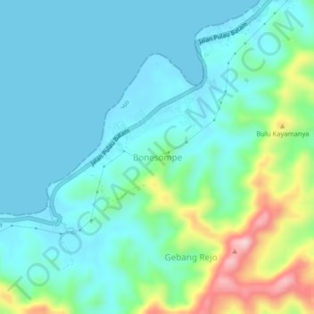 Bonesompe topographic map, elevation, terrain
