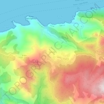 Vistale topographic map, elevation, terrain